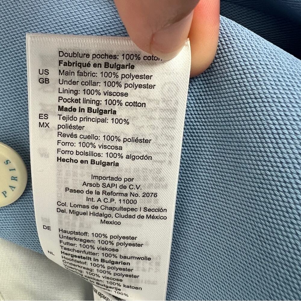 SANDRO Paris | NEW $490 Baby Sky Blue Ciel Blazer Quiet Luxury Workwear 34 - Picture 12 of 16